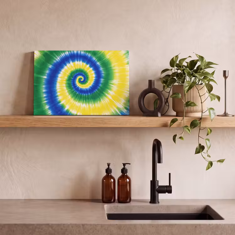 Spiraal - Groen - Draaiend canvas 2cm klein -sfeer3