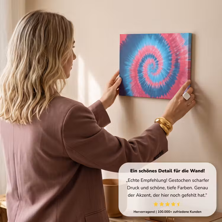 Spiraal - Roze - Draaiend canvas 2cm klein -sfeer3