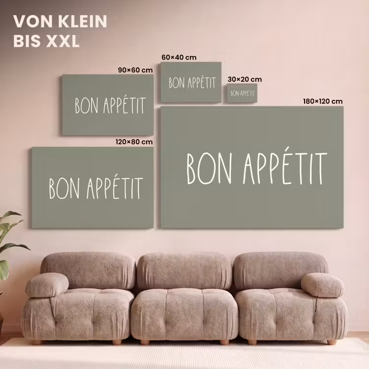 Spreuken - Bon appétit - Quotes - Eet smakelijk - Eten canvas 2cm klein -Xsfeer8_DE