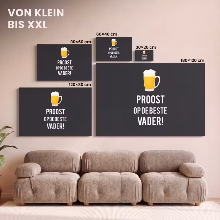 Spreuken - Proost op de beste vader - Quotes - Papa canvas 2cm klein -Xsfeer8_DE