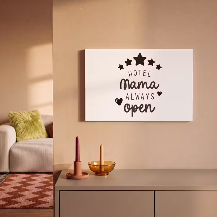 Spreuken - Hotel mama always open - Mama - Quotes canvas 2cm klein -sfeer1