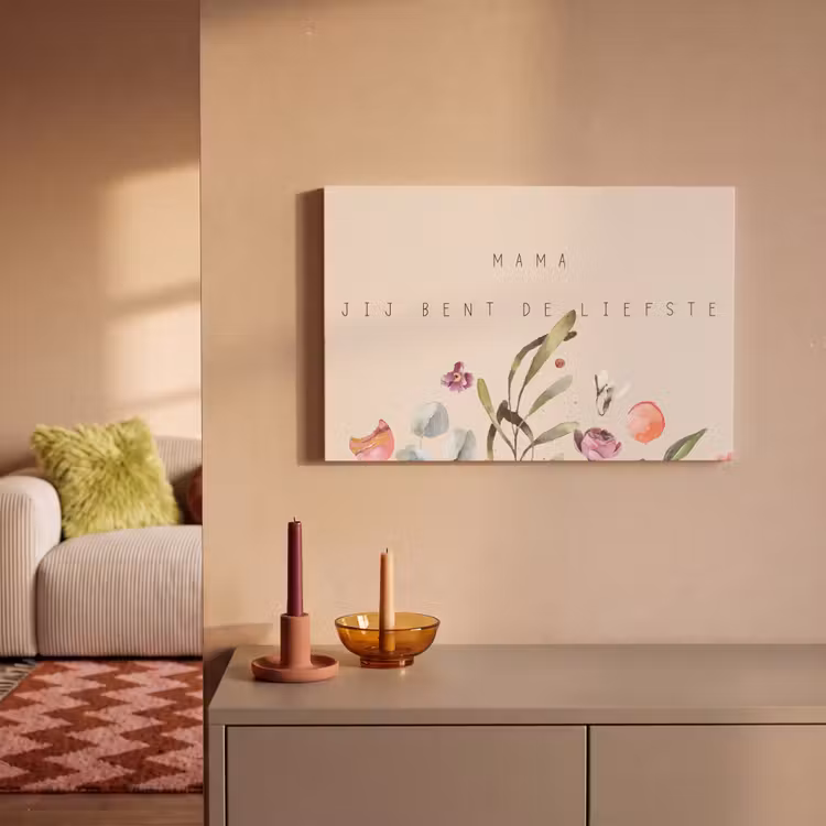 Spreuken - Mama jij bent de liefste - Quotes - Moeder canvas 2cm klein -sfeer1