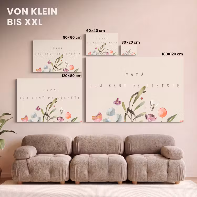 Spreuken - Mama jij bent de liefste - Quotes - Moeder canvas 2cm klein -closeup_print_DE