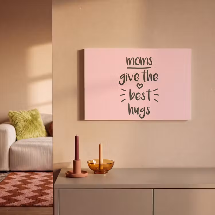 Spreuken - Moms give the best hugs - Quotes - Mama canvas 2cm klein -sfeer1