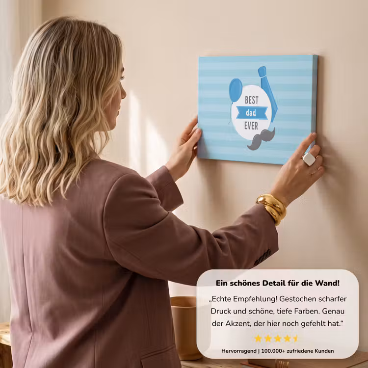 Spreuken - Quotes - Best dad ever - Vader canvas 2cm klein -Xsfeer7_DE