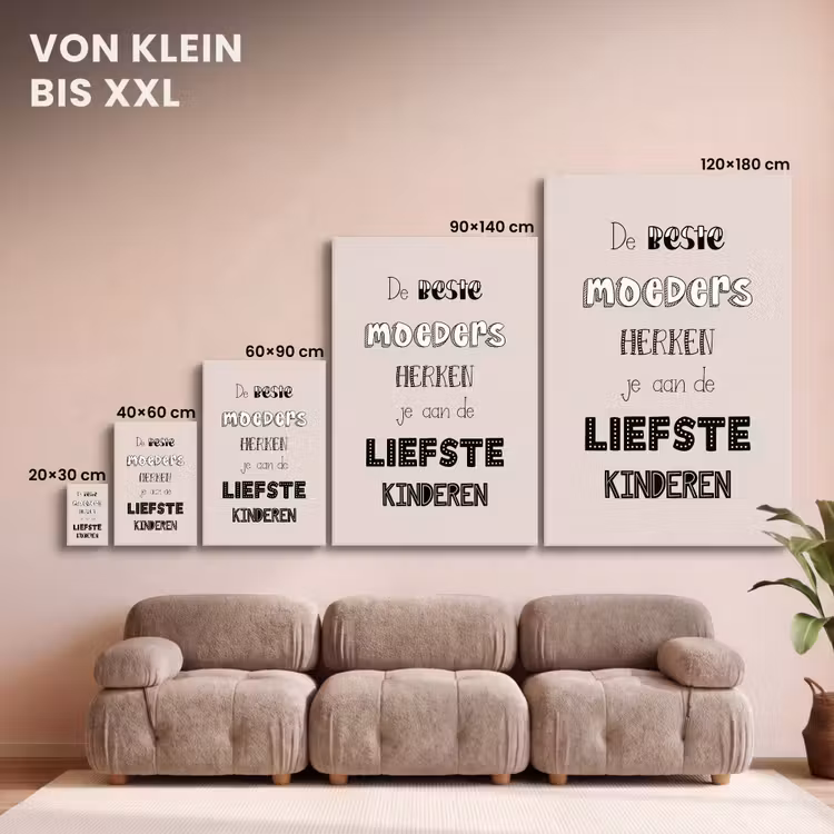 Spreuken - Quotes De Beste Moeders Hebben De Liefste Kinderen - Moederdag - Mama cadeau canvas 2cm klein -Xsfeer8_DE