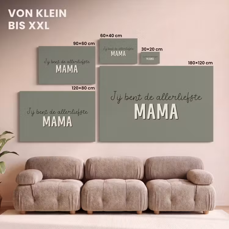 Spreuken - Quotes Jij bent de allerliefste Mama - Moederdag - Moeder cadeautje canvas 2cm klein -Xsfeer8_DE