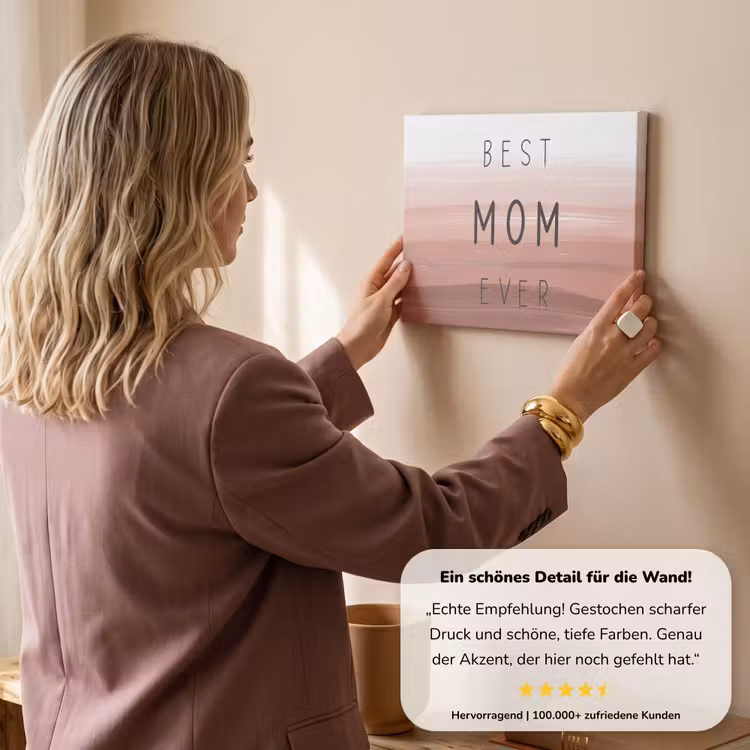 Spreuken - Quotes Best mom ever - Moederdag - Mama - Cadeau moederdag canvas 2cm klein -Xsfeer7_DE