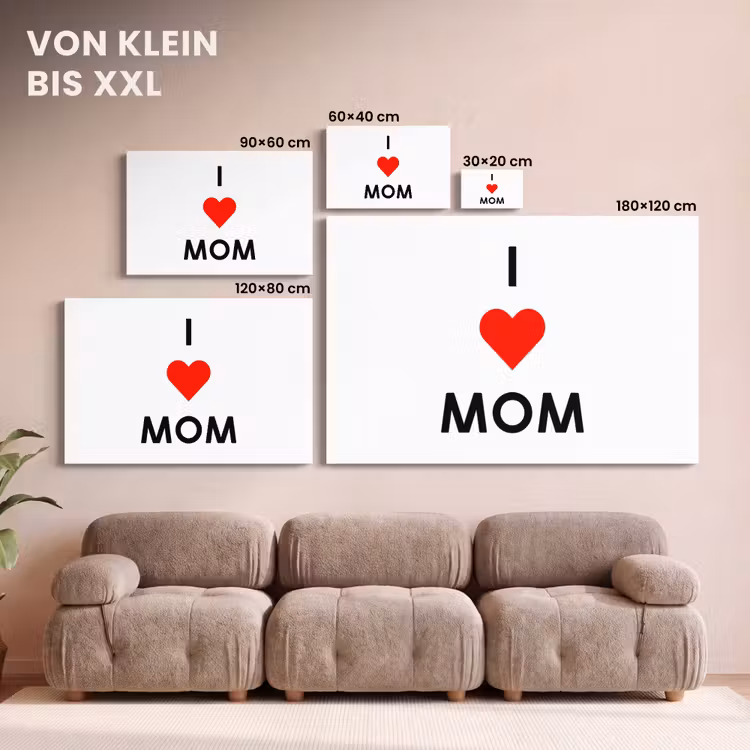 Spreuken - Quotes I Love Mom - Moederdag - Mama - Mama cadeau canvas 2cm klein -Xsfeer8_DE