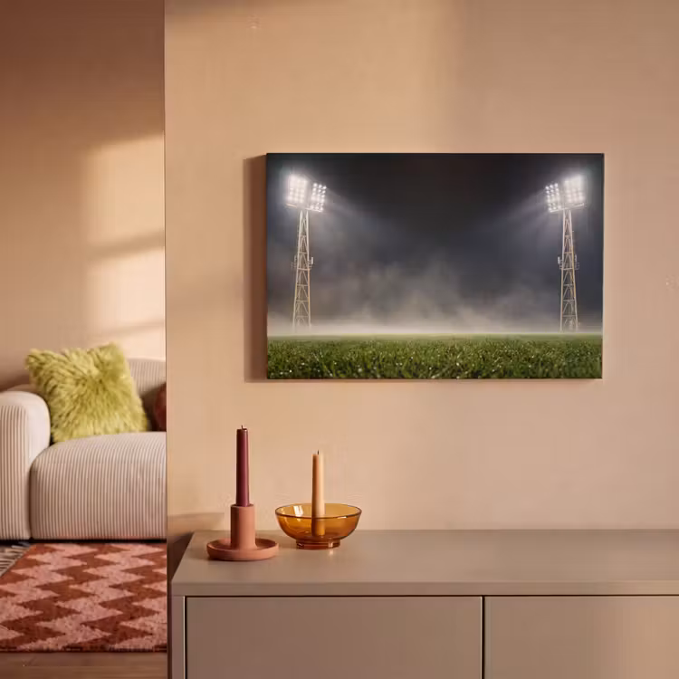 Stadion - Lichtmast - Sport - Nacht canvas 2cm klein -sfeer1