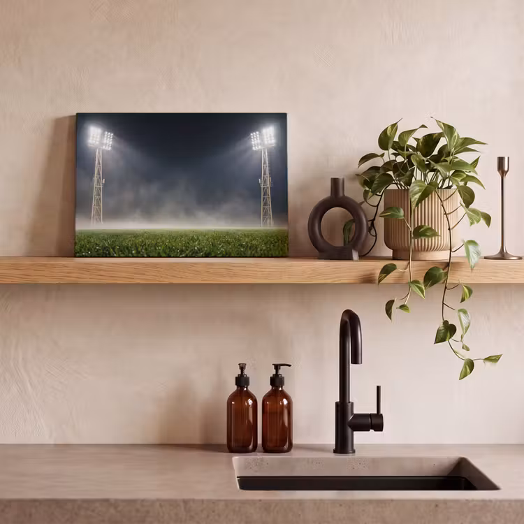 Stadion - Lichtmast - Sport - Nacht canvas 2cm klein -sfeer3