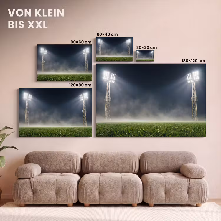 Stadion - Lichtmast - Sport - Nacht canvas 2cm klein -Xsfeer8_DE