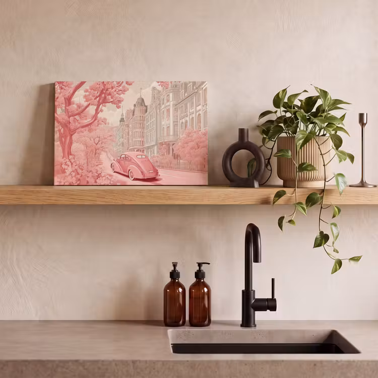 City - Car - Pink canvas 2cm klein -sfeer3