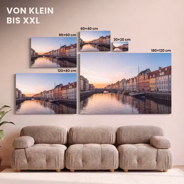 Stad - Gracht - Zonsondergang - Klassiek - Kleurrijk canvas 2cm klein -Xsfeer8_DE
