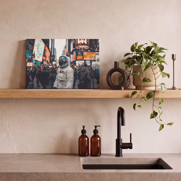 Stad - Mensen - Astronaut - Wit canvas 2cm klein -sfeer3