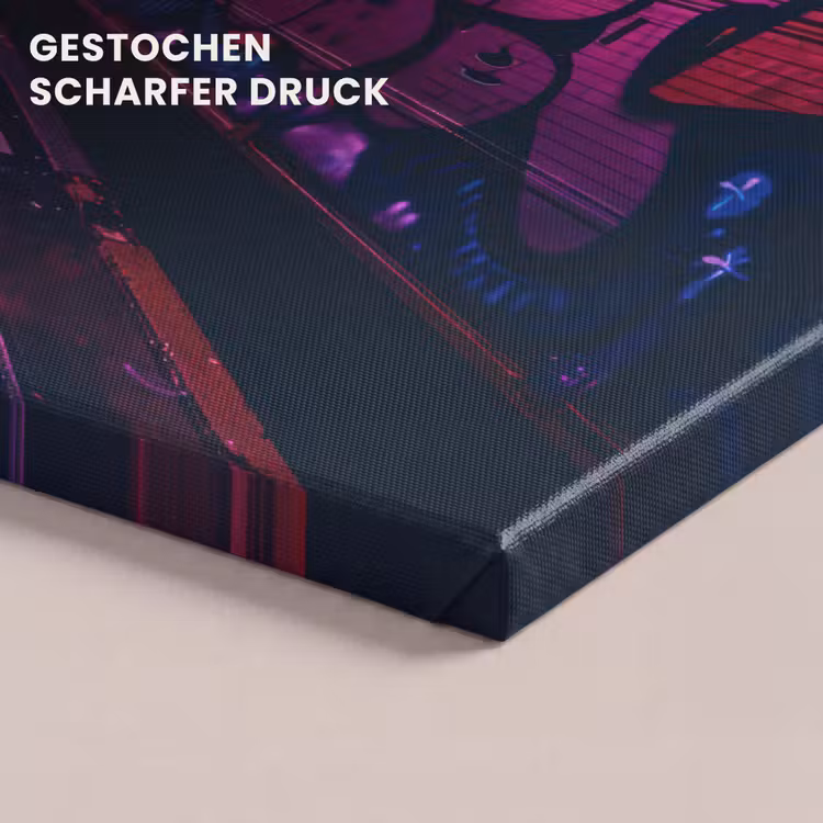 Stad - Neon - Nacht - Roze - Graffiti canvas 2cm klein -closeup_print_DE