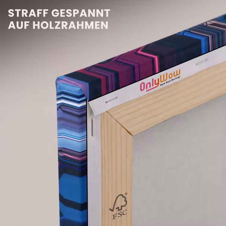 Stad - Neon - Nacht - Roze - Graffiti canvas 2cm klein -uniquesellingpoint_afwerking-onlywow_DE
