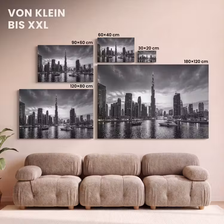 Stad - Skyline - Architectuur - Avond - Zwart-wit canvas 2cm klein -Xsfeer8_DE