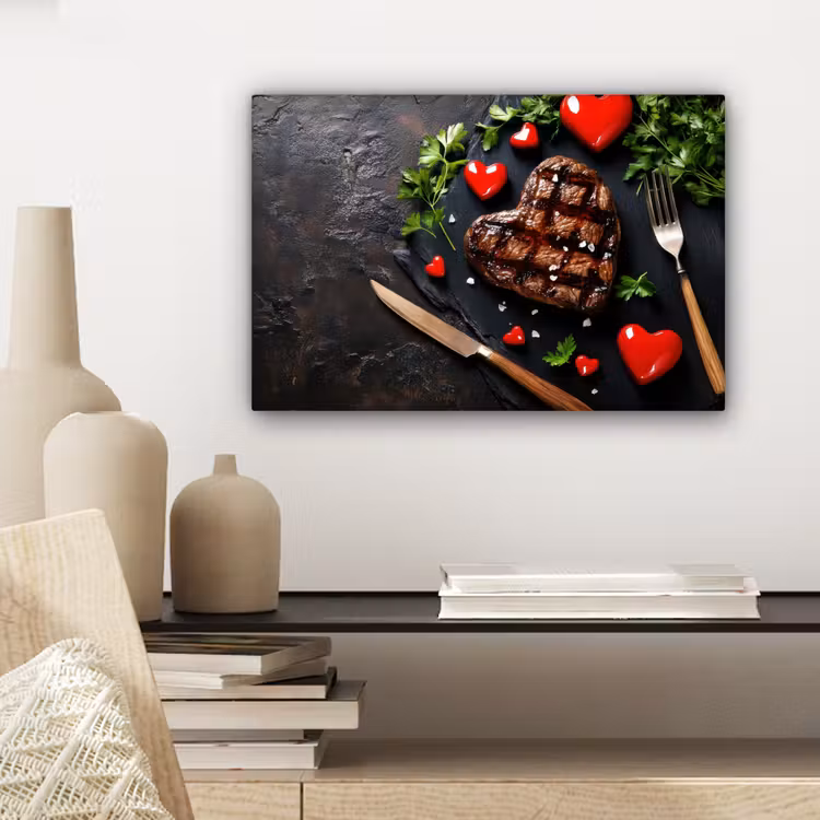 Steak - Hart - Bestek canvas 2cm klein -closeup_print_DE