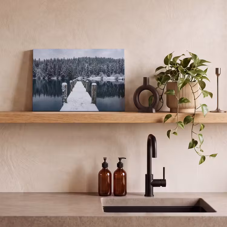 Steiger - Meer - Sneeuw - Bergen - Rustgevend canvas 2cm klein -closeup_print_DE