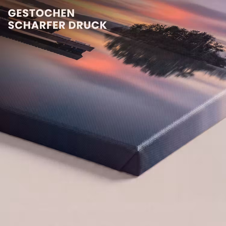 Steg - Sonnenuntergang - Wasser - Meer - Spiegelung canvas 2cm klein -closeup_print_DE