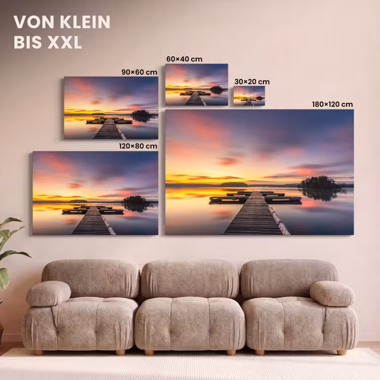 Steg - Sonnenuntergang - Wasser - Meer - Spiegelung canvas 2cm klein -Xsfeer8_DE