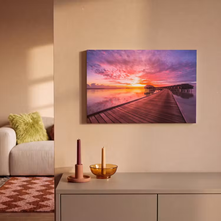 Steiger - Water - Zon - Roze - Horizon canvas 2cm klein -sfeer1