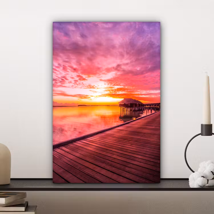 Steiger - Water - Zon - Roze - Horizon canvas 2cm klein -closeup_print_DE