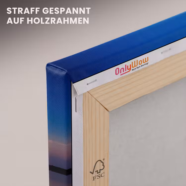 Steiger - Water - Zonsondergang - Roze - Horizon canvas 2cm klein -uniquesellingpoint_afwerking-onlywow_DE