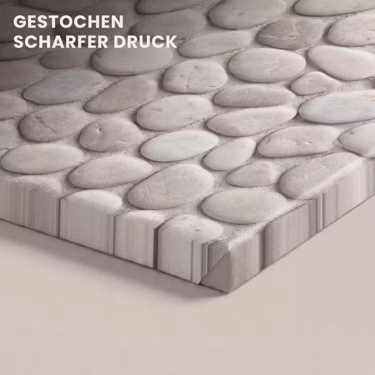 Steen - Kiezel - Natuur - Minimalistisch - Beige canvas 2cm klein -closeup_print_DE