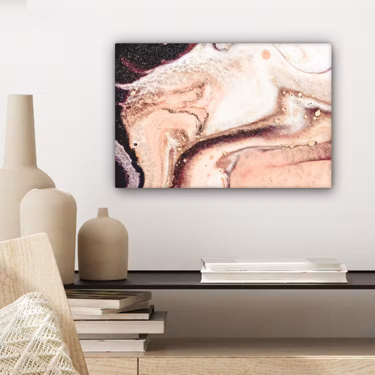 Steen - Marmer - Edelsteen - Abstract - Natuur - Roze canvas 2cm klein -sfeer6