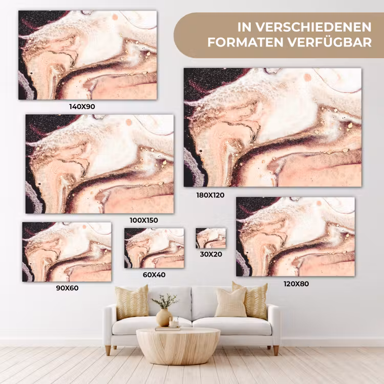 Steen - Marmer - Edelsteen - Abstract - Natuur - Roze canvas 2cm klein -Xsfeer8_DE