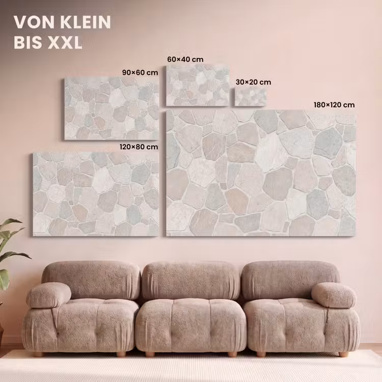 Steen - Patroon - Textuur - Beige canvas 2cm klein -Xsfeer8_DE