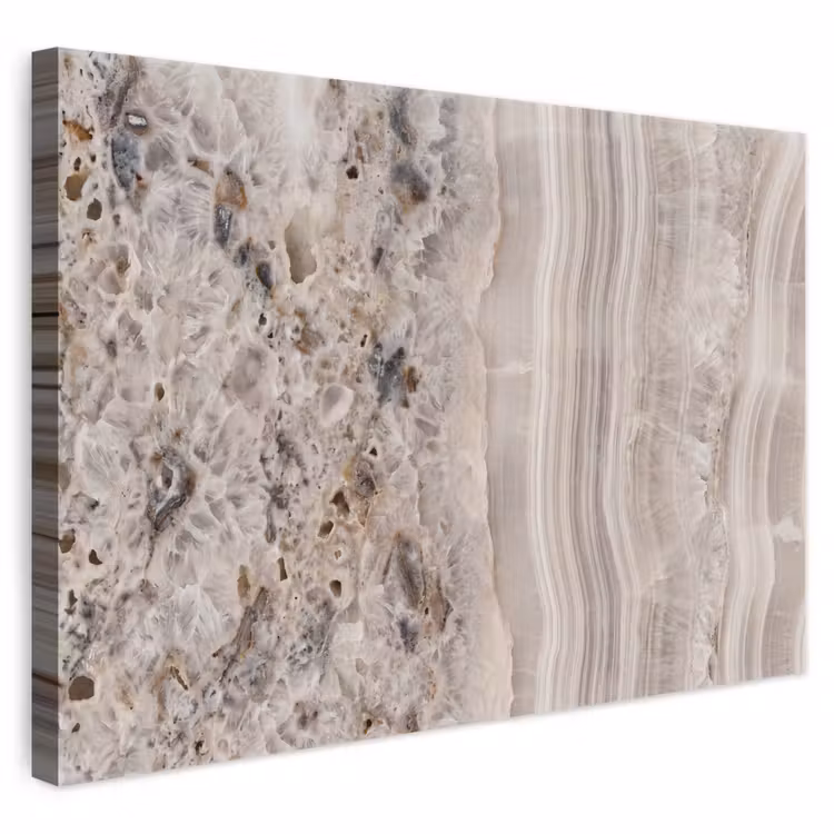 Steen - Textuur - Abstract - Beige - Wit canvas 2cm klein -3d