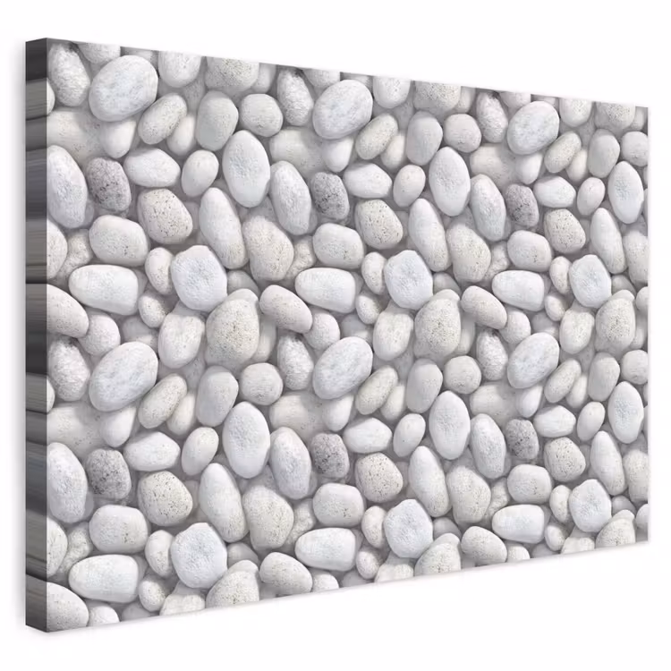 Steentjes - Grijs - Ovaal canvas 2cm klein 34 -3d