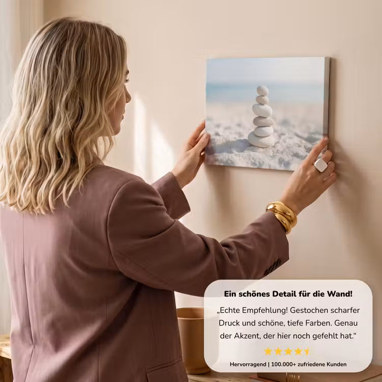 Stenen - Stapel - Zand - Zee canvas 2cm klein -sfeer3