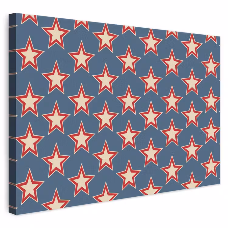 Ster - Klassiek - Blauw canvas 2cm klein 34 -3d