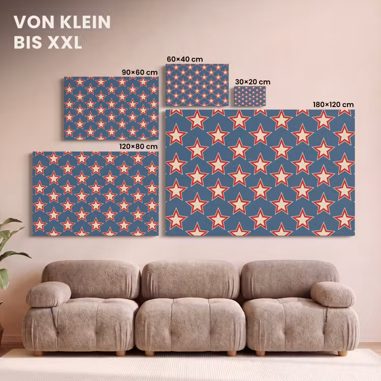 Ster - Klassiek - Blauw canvas 2cm klein 34 -Xsfeer8_DE