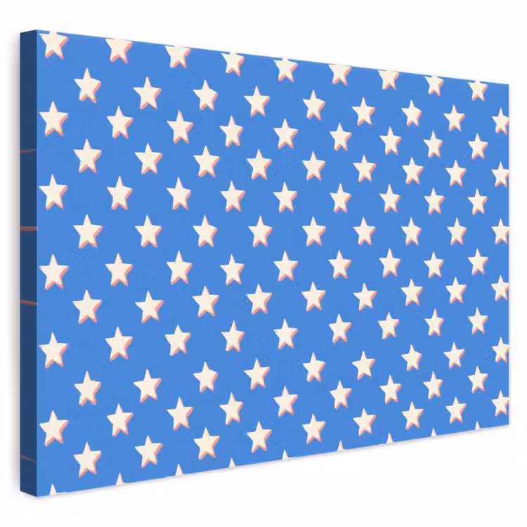 Sterren - Patroon - Blauw canvas 2cm klein 34 -3d
