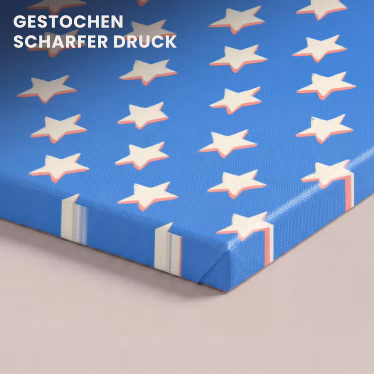 Sterren - Patroon - Blauw canvas 2cm klein 34 -closeup_print_DE