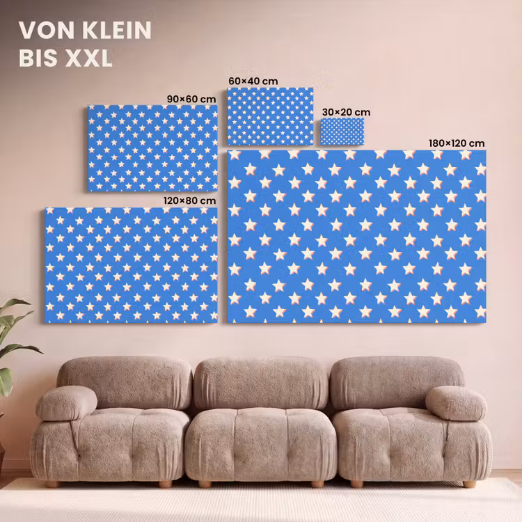 Sterren - Patroon - Blauw canvas 2cm klein 34 -Xsfeer8_DE