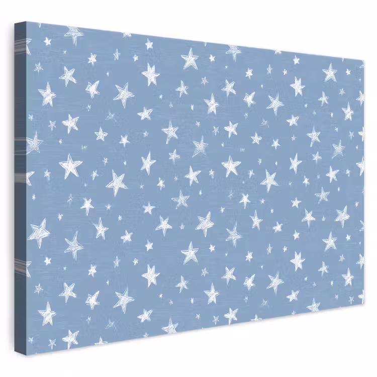 Sterretjes - Patroon - Blauw canvas 2cm klein 34 -3d