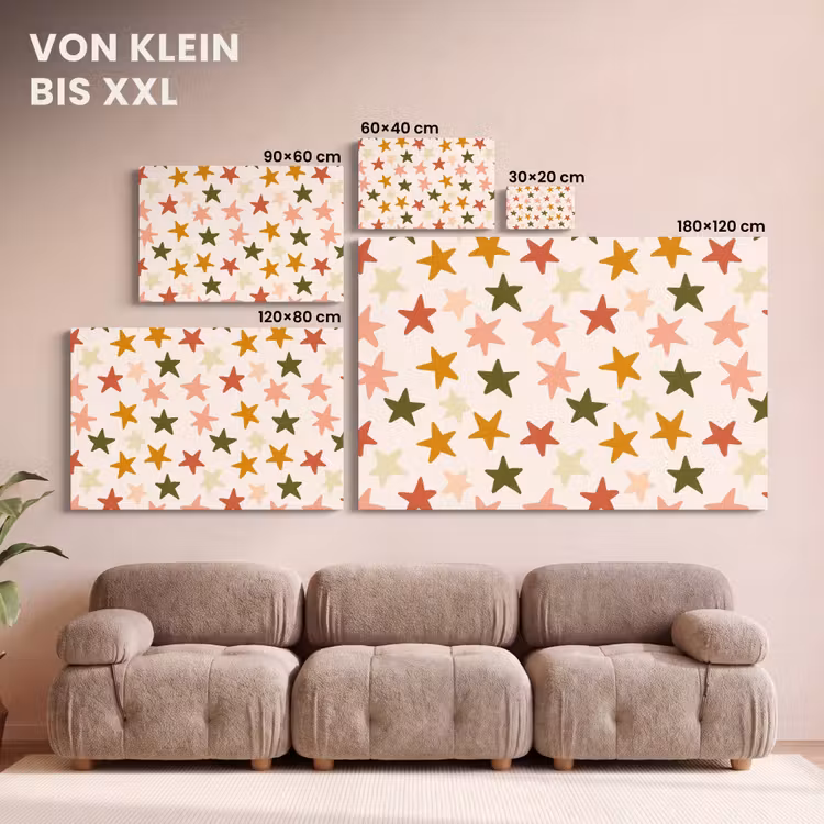 Sterren - Patroon - Kleurrijk canvas 2cm klein 34 -Xsfeer8_DE