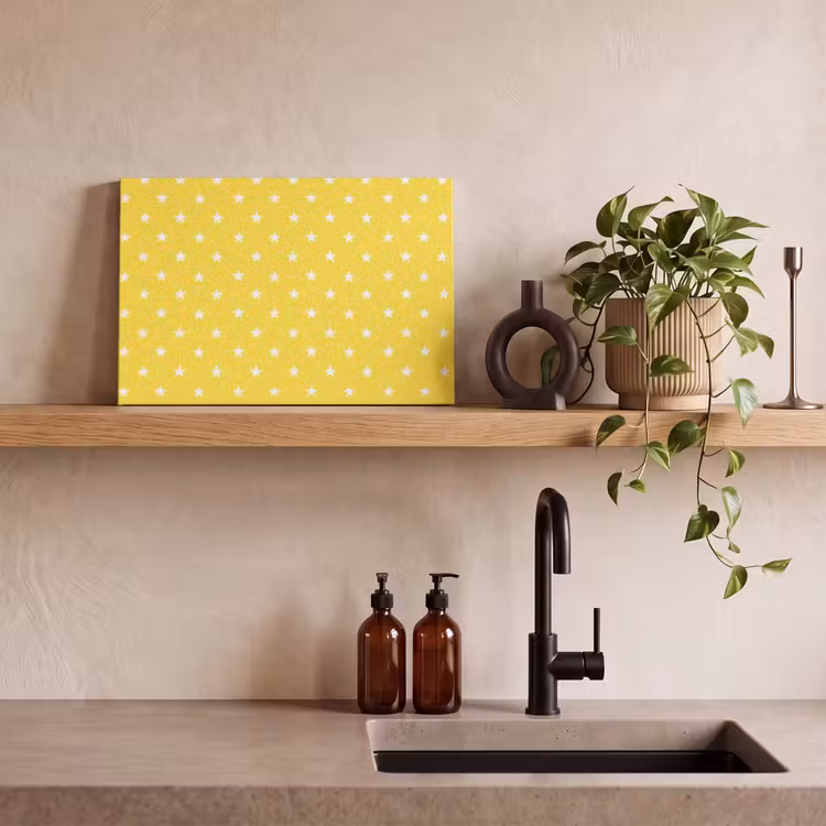 Sterren - Patroon - Minimalistisch - Geel canvas 2cm klein 34 -sfeer3
