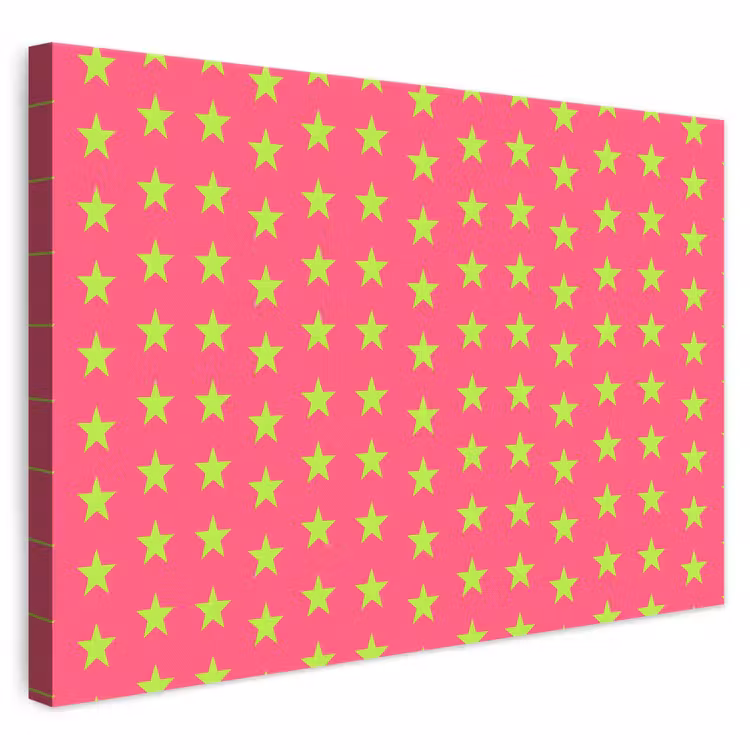 Sterren - Patroon - Roze canvas 2cm klein 34 -3d