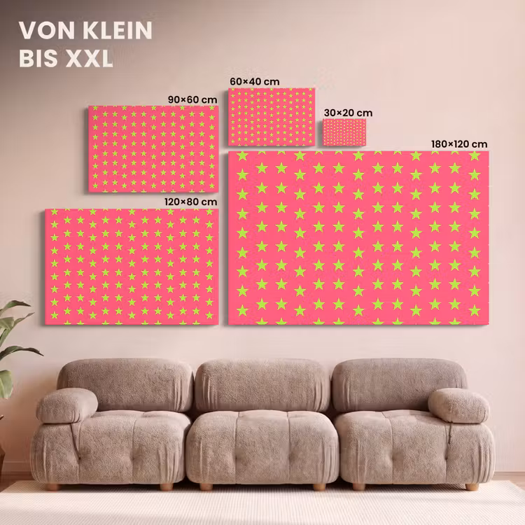 Sterren - Patroon - Roze canvas 2cm klein 34 -Xsfeer8_DE