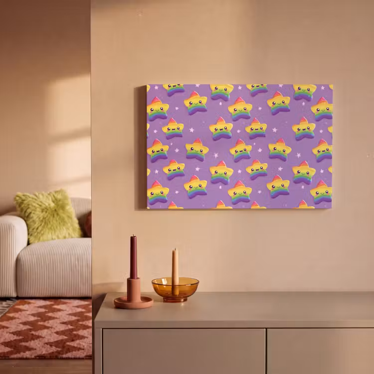 Sterren - Regenboog - Paars canvas 2cm klein 34 -sfeer1
