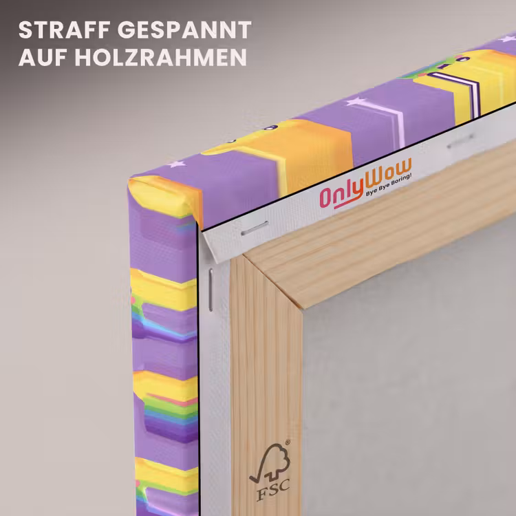 Sterren - Regenboog - Paars canvas 2cm klein 34 -uniquesellingpoint_afwerking-onlywow_DE