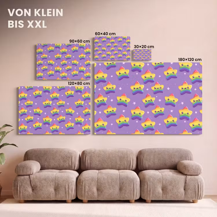 Sterren - Regenboog - Paars canvas 2cm klein 34 -Xsfeer8_DE