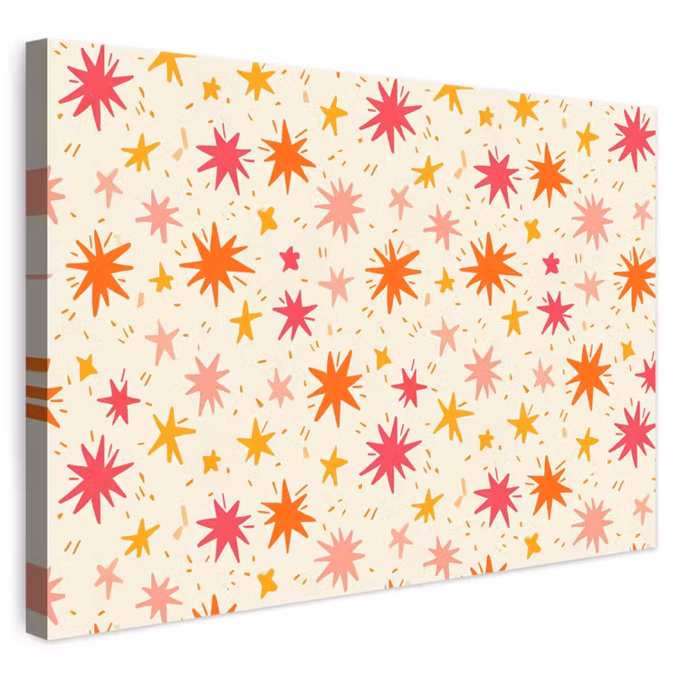 Sterren - Speels - Kleurrijk canvas 2cm klein 34 -3d